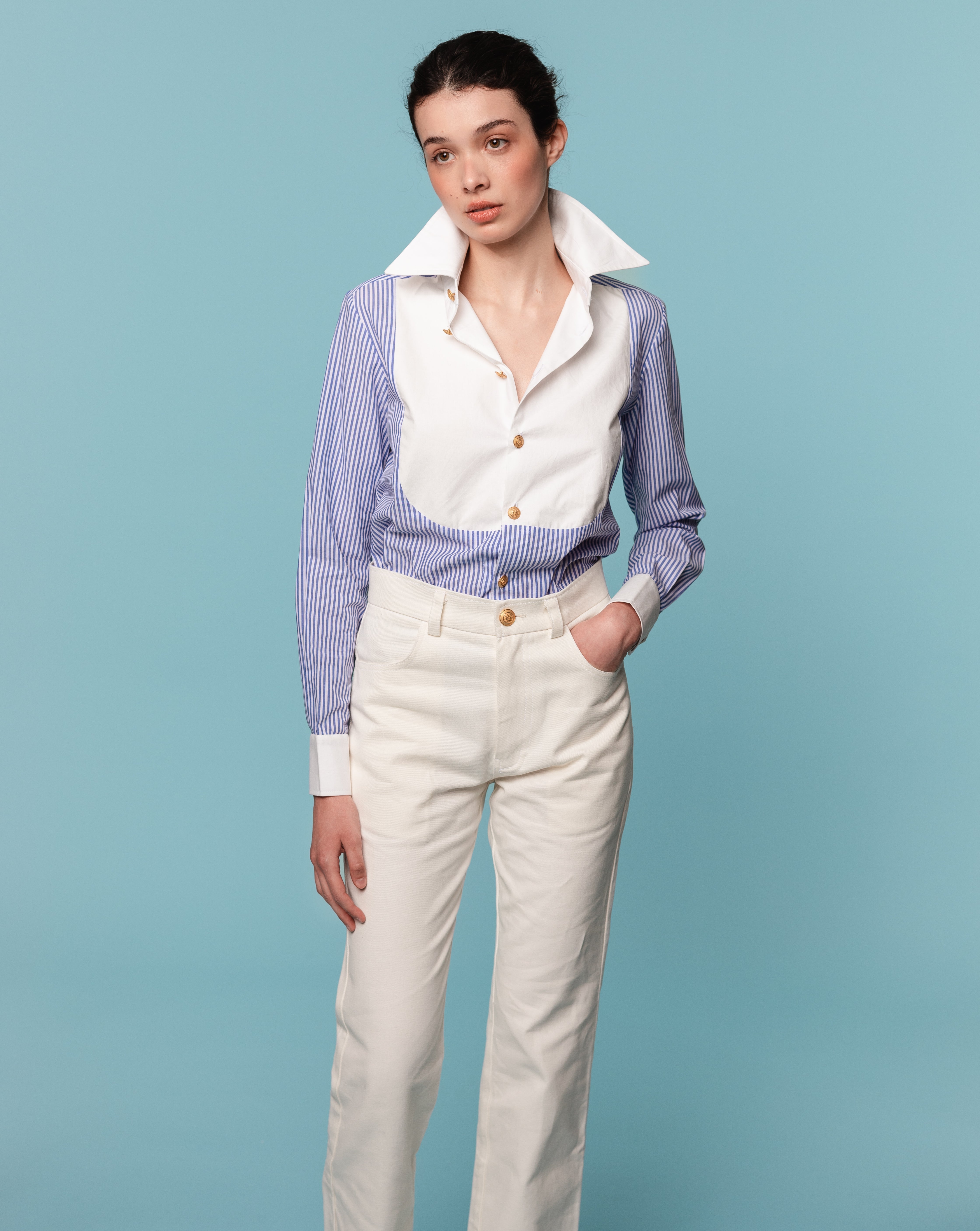 La chemise body à plastron