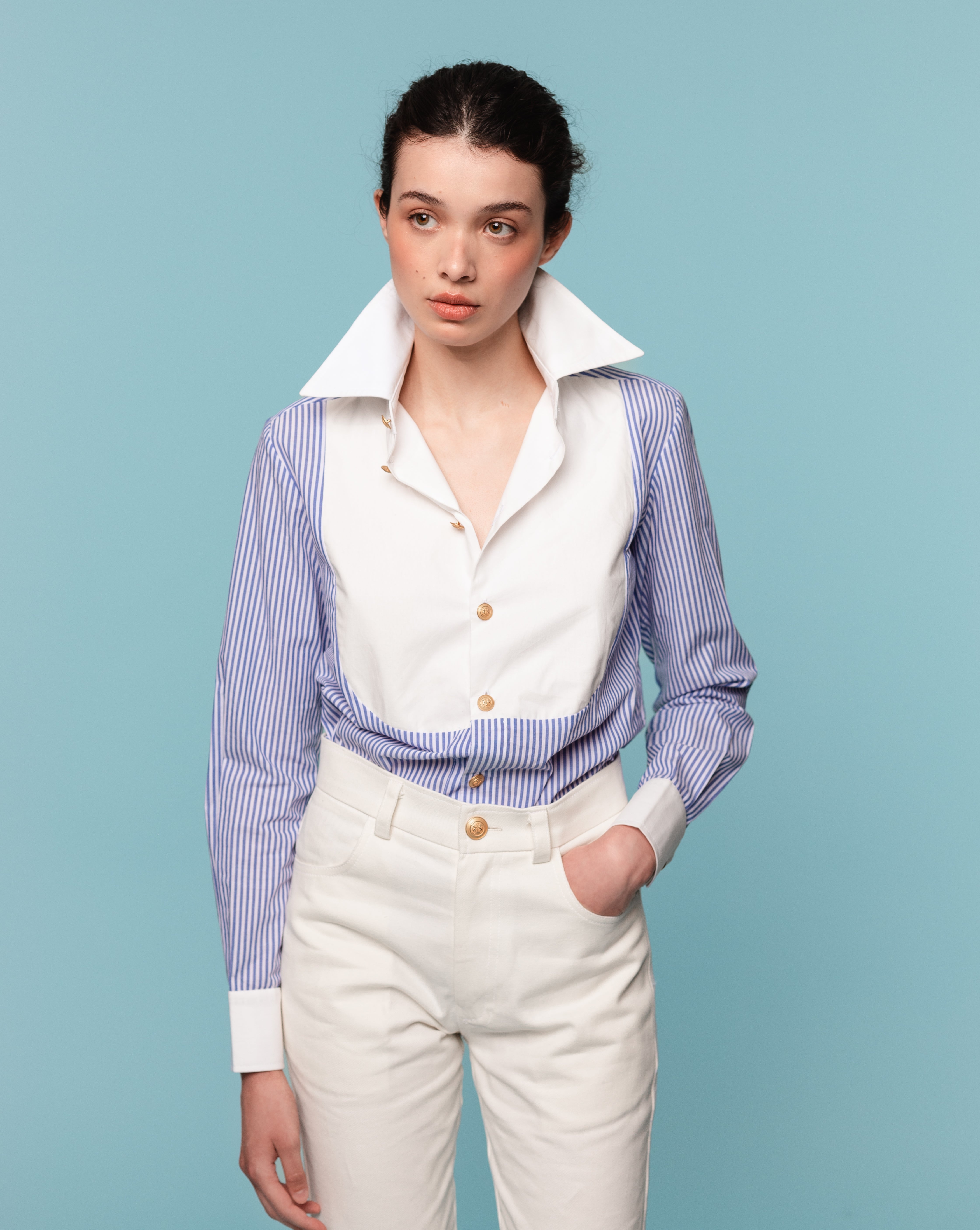 La chemise body à plastron